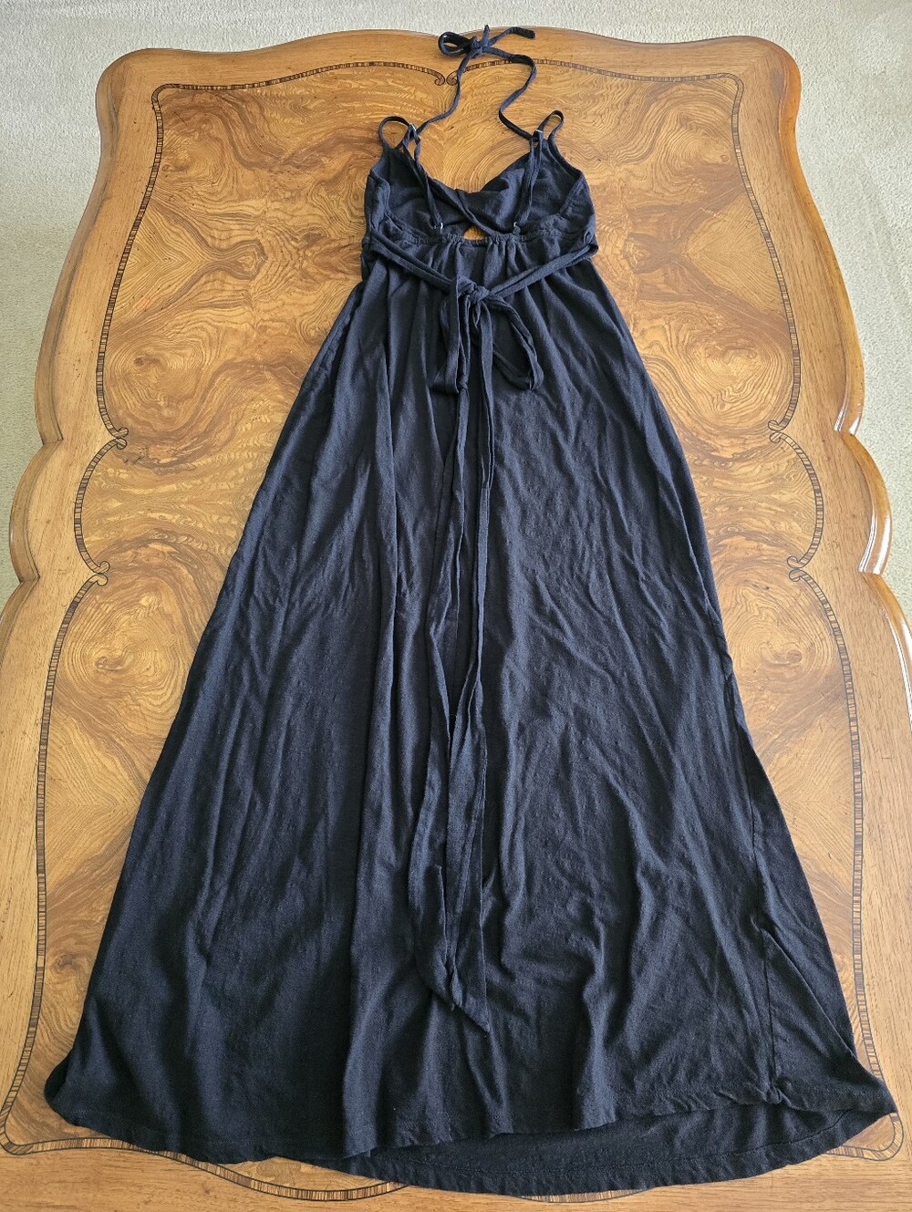 Roxy Black Halter Maxi Dress Womens Size Small, Cotton, Keyhole Bust, Flowy - Picture 6 of 11